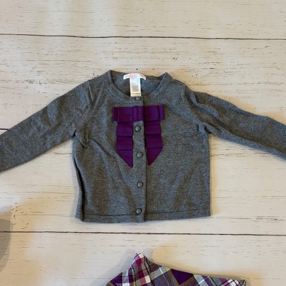 Janie and Jack Plaid Skirt and Cardigan Set - Picture 5 of 9